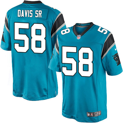 Youth Elite Thomas Davis Nike Jersey Blue Alternate - #58 NFL Carolina Panthers